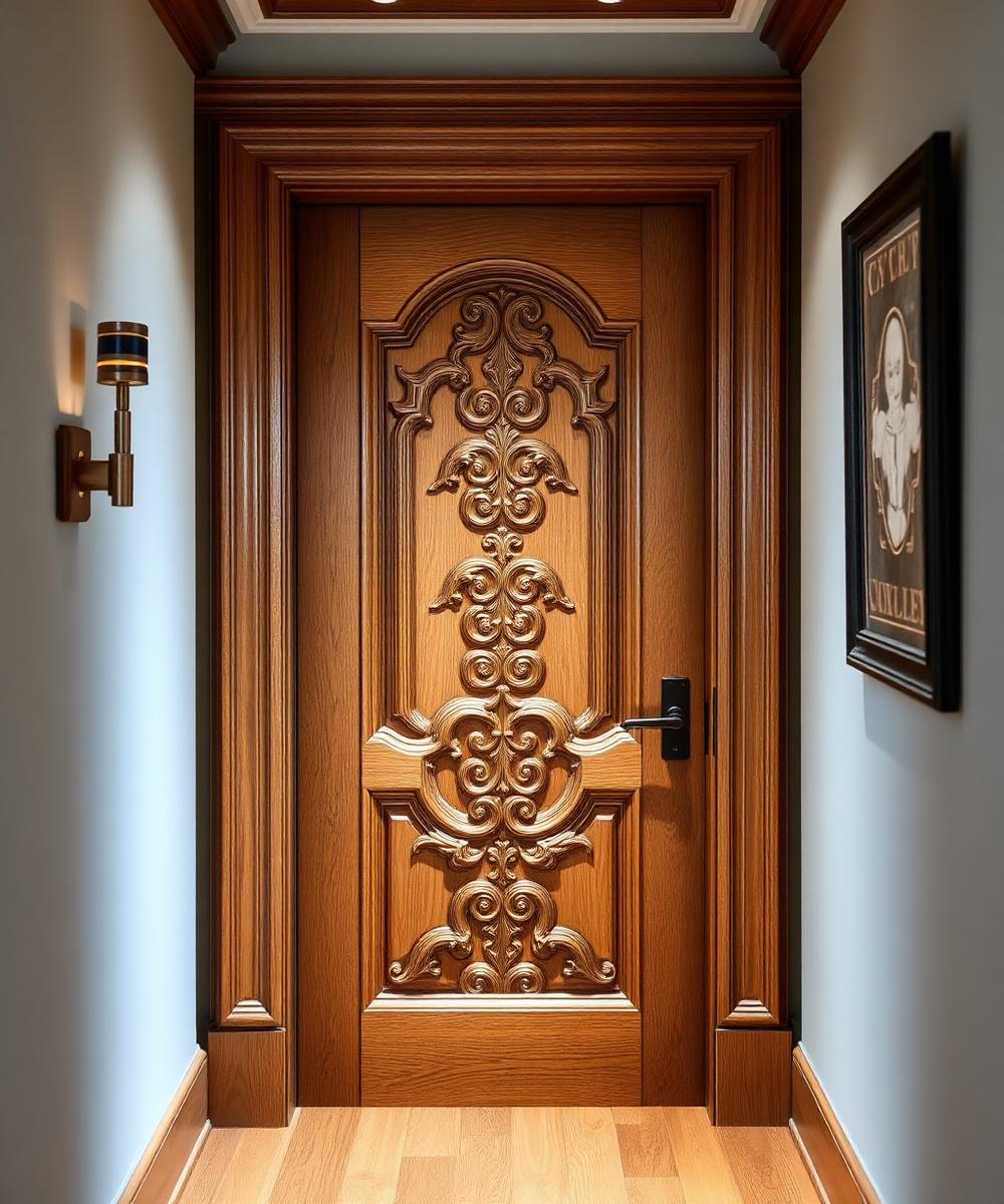 Hand-Carved Interior Door